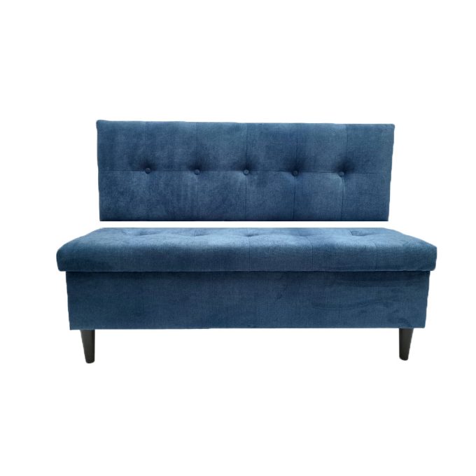 Pufa 120cm z panelem i schowkiem przeszycia