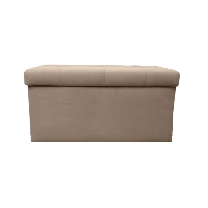 pufa do siedzenia z dużym schowkiem w kolorze cappucino