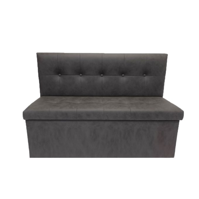 Pufa 120cm z oparciem i dużym schowkiem z przeszyciami