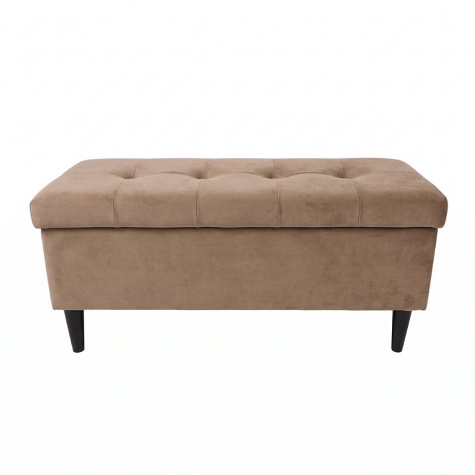 Cappuccino pufa 100cm z schowkiem i przeszyciami