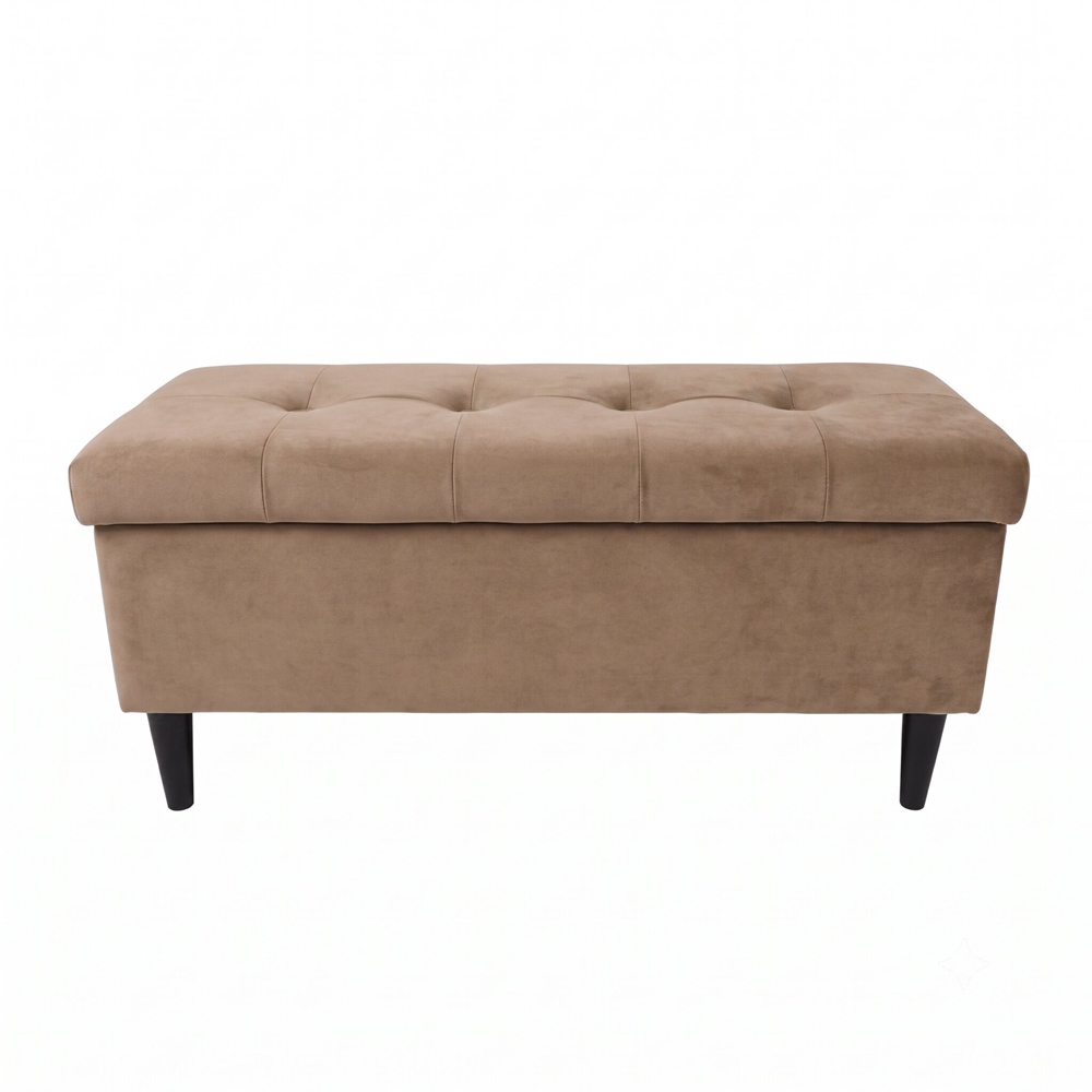 Cappuccino pufa 100cm z schowkiem i przeszyciami