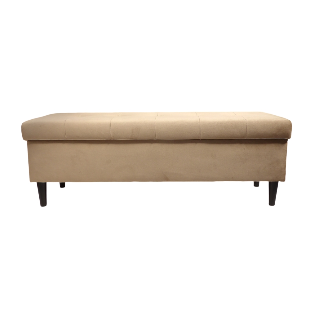 Cappuccino pufa 120cm z schowkiem i przeszyciami