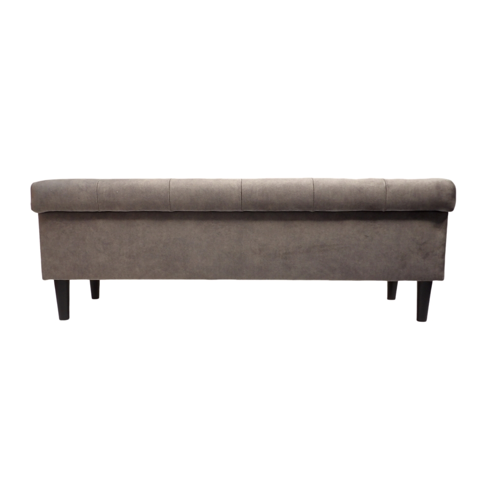 Szara pufa 120cm z schowkiem i przeszyciami - obrazek 5