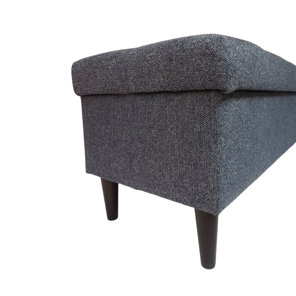Granatowa pufa 120cm z schowkiem i przeszyciami - obrazek 5