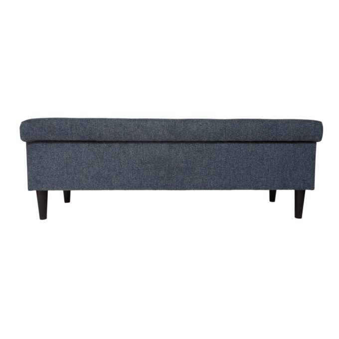 Granatowa pufa 120cm z schowkiem i przeszyciami