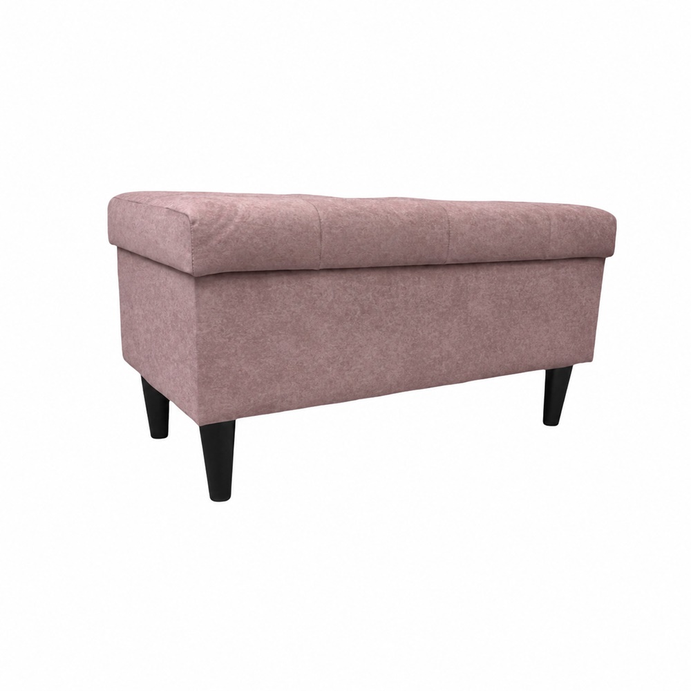 Różowa pufa 80cm z schowkiem i przeszyciami - obrazek 5